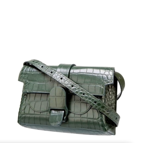 SENREVE Aria Green Leather Croc-Embossed Belt Bag - Picture 4 of 16